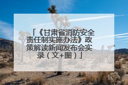 《甘肃省消防安全责任制实施办法》政策解读新闻发布会实录（文+图）