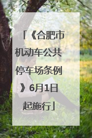 《合肥市机动车公共停车场条例》6月1日起施行