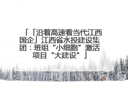 「沿着高速看当代江西国企」江西省水投建设集团：班组“小细胞”激活项目“大建设”