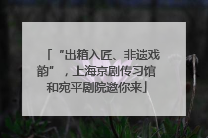 “出箱入匠、非遗戏韵”，上海京剧传习馆和宛平剧院邀你来