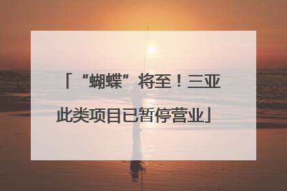“蝴蝶”将至！三亚此类项目已暂停营业
