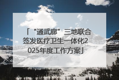 “通武廊”三地联合签发医疗卫生一体化2025年度工作方案