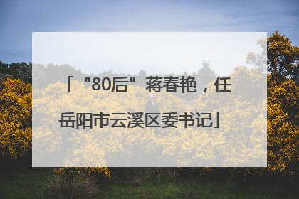 “80后”蒋春艳，任岳阳市云溪区委书记