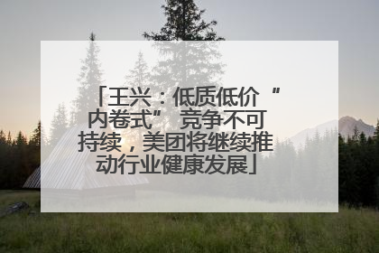 王兴：低质低价“内卷式” 竞争不可持续，美团将继续推动行业健康发展