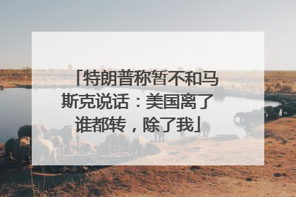 特朗普称暂不和马斯克说话：美国离了谁都转，除了我