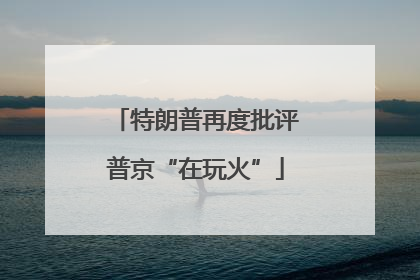 特朗普再度批评普京“在玩火”