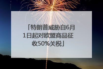 特朗普威胁自6月1日起对欧盟商品征收50%关税