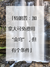 特朗普：加拿大可免费用“金穹”，但有个条件