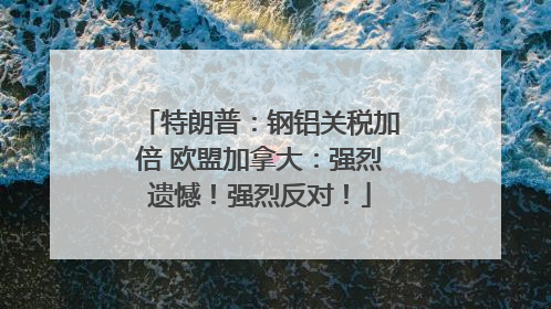 特朗普：钢铝关税加倍 欧盟加拿大：强烈遗憾！强烈反对！