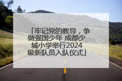 牢记党的教导，争做强国少年 成都少城小学举行2024级新队员入队仪式
