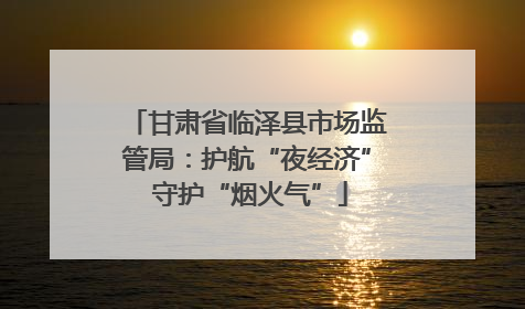甘肃省临泽县市场监管局：护航“夜经济” 守护“烟火气”