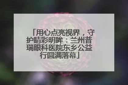 用心点亮视界，守护睛彩明眸：兰州普瑞眼科医院东乡公益行圆满落幕