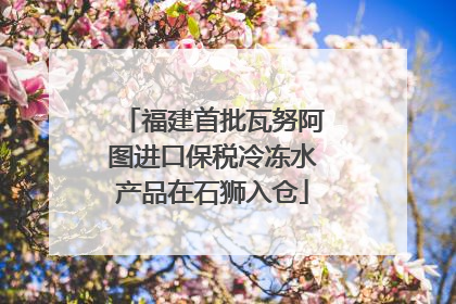 福建首批瓦努阿图进口保税冷冻水产品在石狮入仓