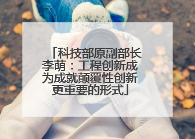 科技部原副部长李萌：工程创新成为成就颠覆性创新更重要的形式