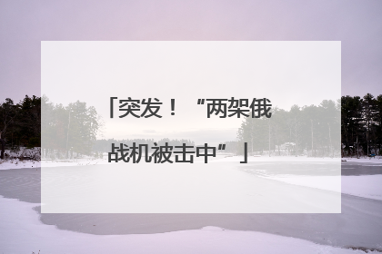 突发！“两架俄战机被击中”