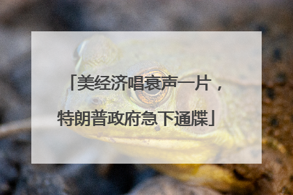 美经济唱衰声一片，特朗普政府急下通牒