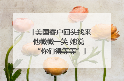 美国客户回头找来 他微微一笑 她说“你们得等等”