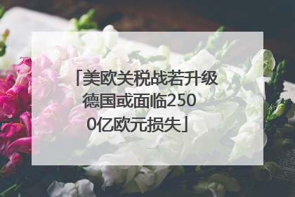 美欧关税战若升级 德国或面临2500亿欧元损失