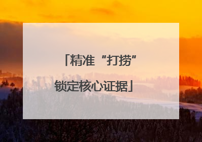 精准“打捞”锁定核心证据