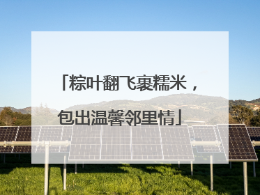 粽叶翻飞裹糯米,包出温馨邻里情