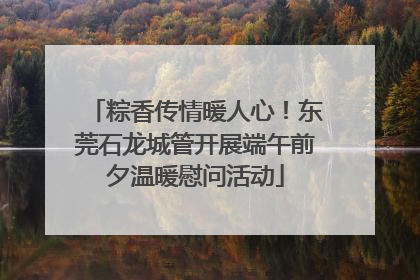 粽香传情暖人心！东莞石龙城管开展端午前夕温暖慰问活动