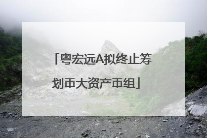 粤宏远A拟终止筹划重大资产重组