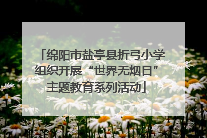 绵阳市盐亭县折弓小学组织开展“世界无烟日”主题教育系列活动