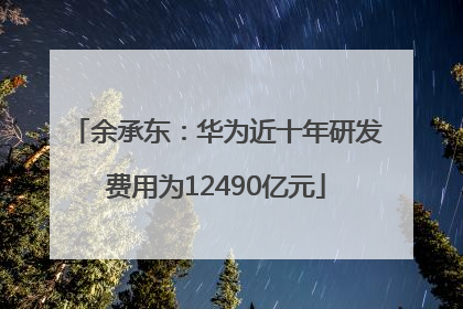 余承东：华为近十年研发费用为12490亿元