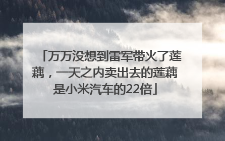 万万没想到雷军带火了莲藕，一天之内卖出去的莲藕是小米汽车的22倍