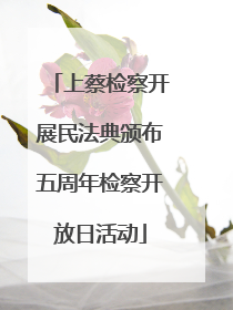 上蔡检察开展民法典颁布五周年检察开放日活动
