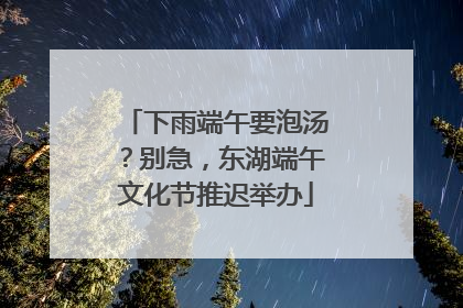 下雨端午要泡汤？别急，东湖端午文化节推迟举办