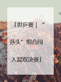 世乒赛｜“莎头”组合闯入混双决赛