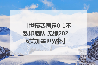 世预赛国足0-1不敌印尼队 无缘2026美加墨世界杯