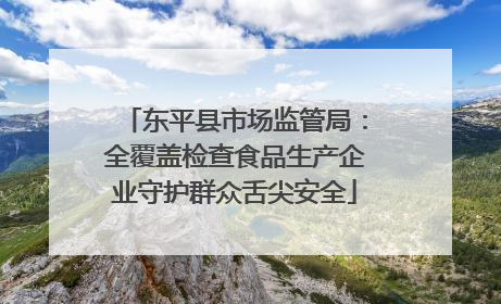东平县市场监管局：全覆盖检查食品生产企业守护群众舌尖安全