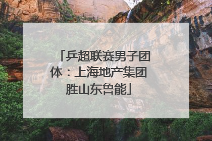 乒超联赛男子团体：上海地产集团胜山东鲁能