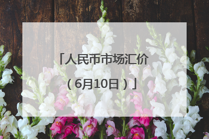 人民币市场汇价（6月10日）