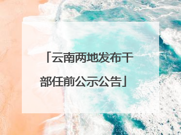 云南两地发布干部任前公示公告