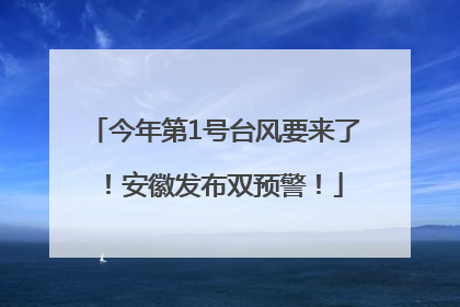 今年第1号台风要来了！安徽发布双预警！