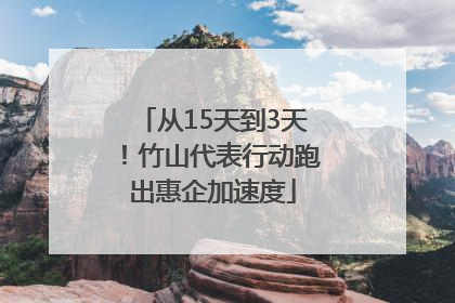 从15天到3天！竹山代表行动跑出惠企加速度
