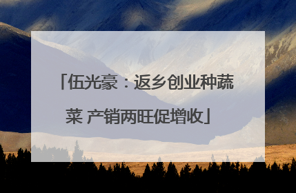 伍光豪：返乡创业种蔬菜 产销两旺促增收