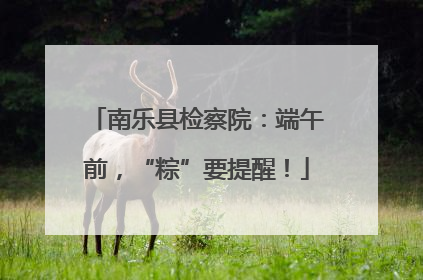 南乐县检察院：端午前，“粽”要提醒！