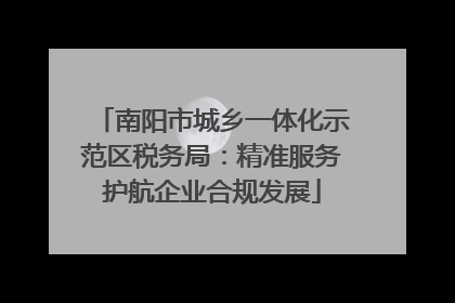 南阳市城乡一体化示范区税务局：精准服务护航企业合规发展