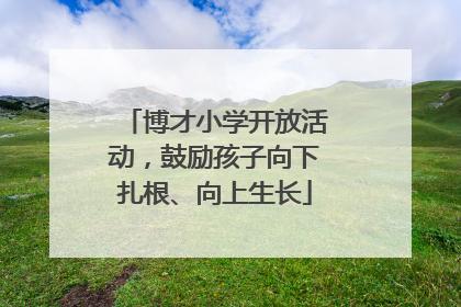 博才小学开放活动，鼓励孩子向下扎根、向上生长