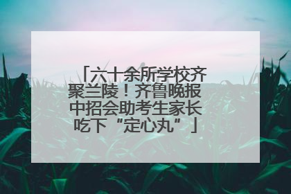 六十余所学校齐聚兰陵！齐鲁晚报中招会助考生家长吃下“定心丸”