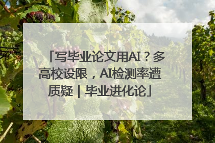 写毕业论文用AI？多高校设限，AI检测率遭质疑｜毕业进化论
