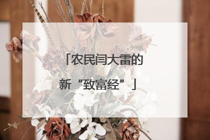 农民闫大雷的新“致富经”