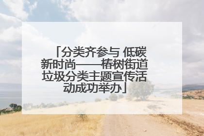 分类齐参与 低碳新时尚——椿树街道垃圾分类主题宣传活动成功举办