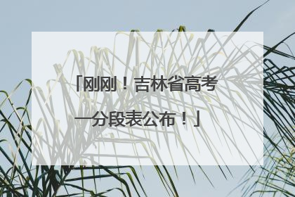 刚刚！吉林省高考一分段表公布！