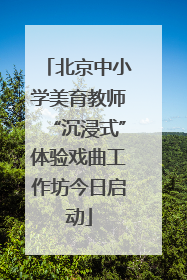 北京中小学美育教师“沉浸式”体验戏曲工作坊今日启动