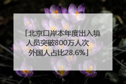 北京口岸本年度出入境人员突破800万人次 外国人占比28.6%